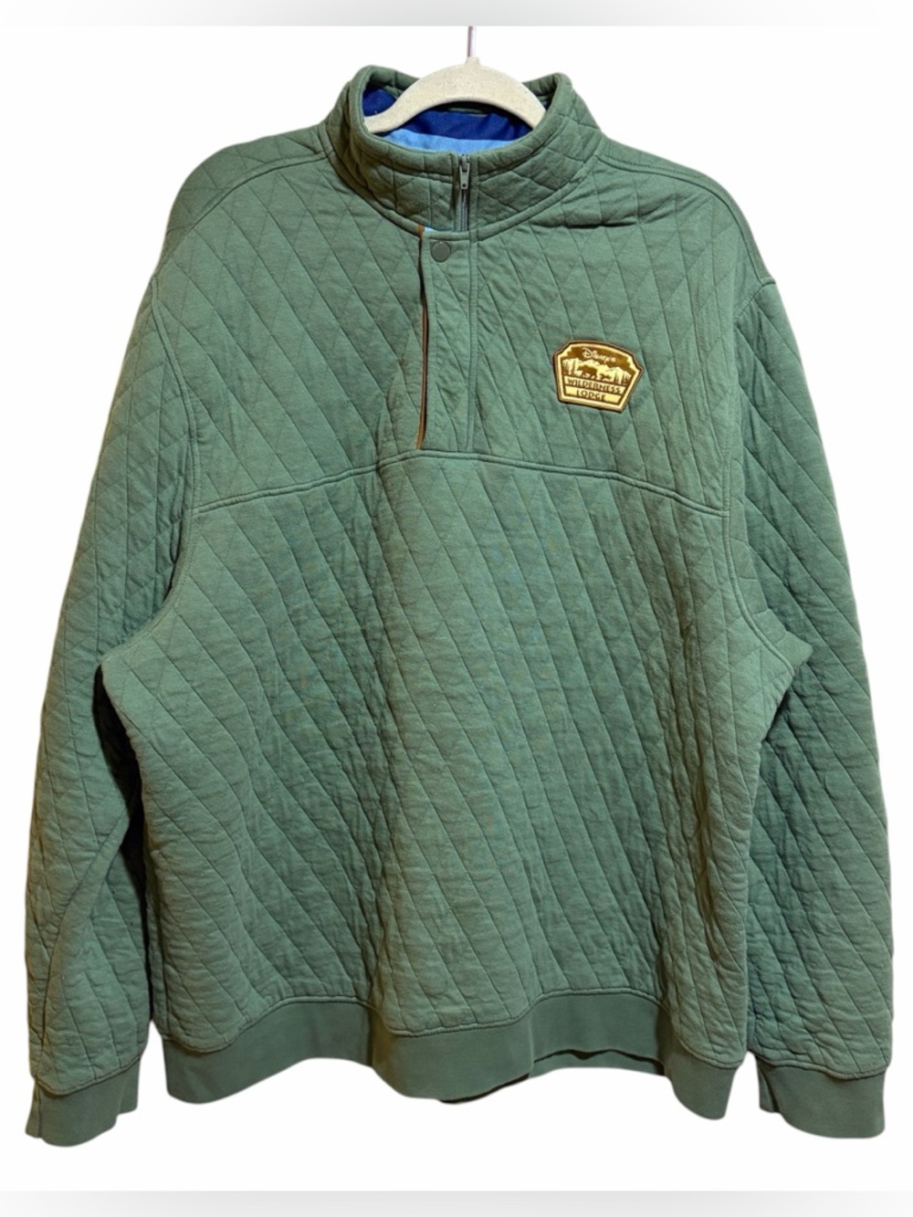 Walt Disney World Parks Wilderness Lodge Resort Green Quilted Sweatshirt Size XL